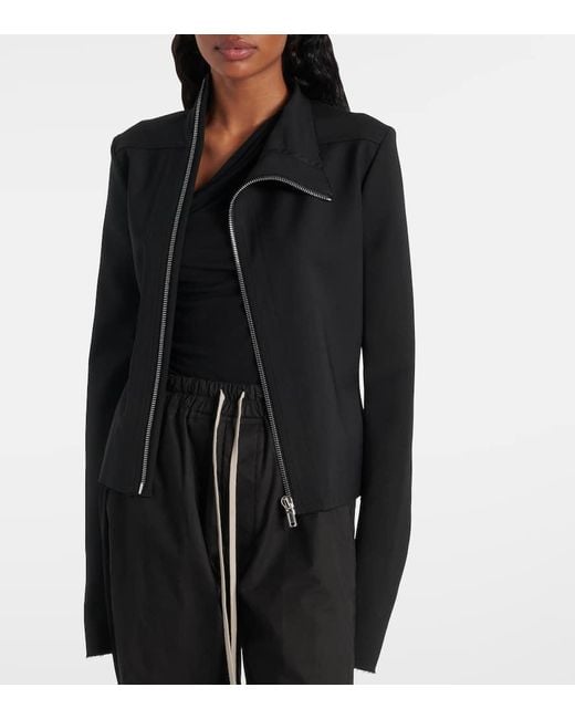 Rick Owens Black Gary Cropped Wool-Blend Jacket