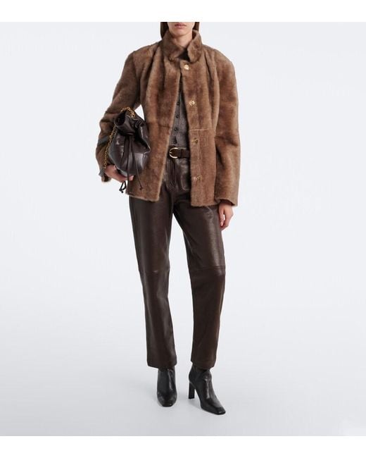 Nour Hammour Brown Elsa Shearling Jacket
