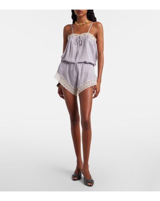 Chloé Gray Silk Shorts