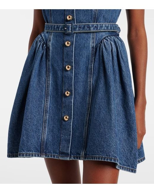 Self-Portrait Blue Belted Denim Minidress