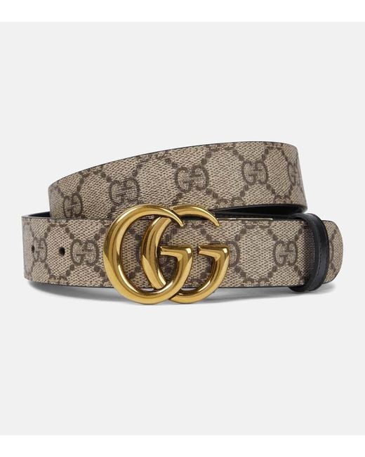 Gucci Natural Reversible GG Supreme Canvas Belt