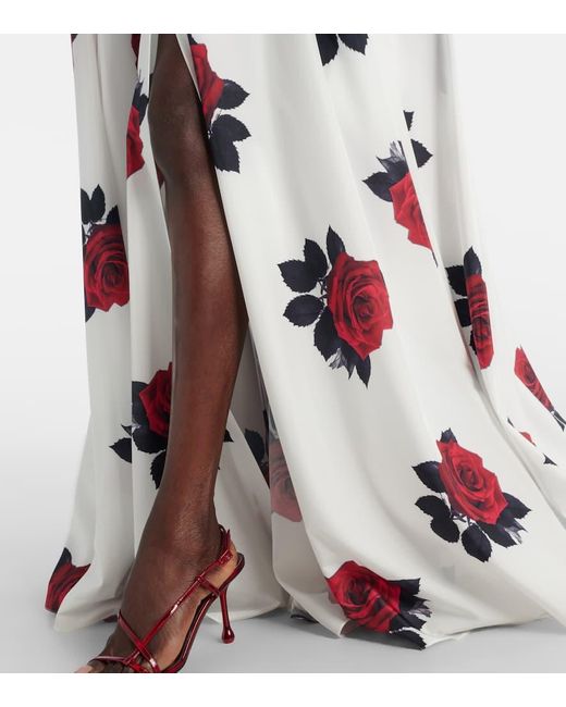 Norma Kamali White Bedrucktes Hemdblusenkleid