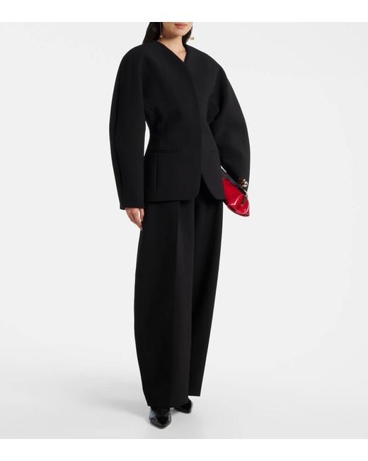 Jacquemus Black Tourni Leather And Suede Ankle Boots