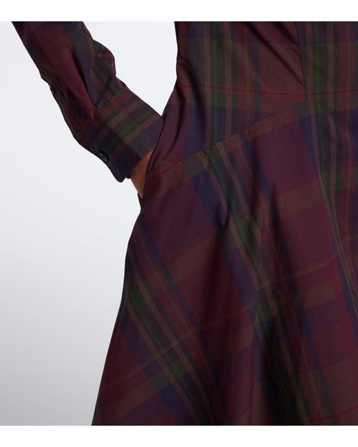 Polo Ralph Lauren Purple Plaid Cotton-Blend Shirt Dress