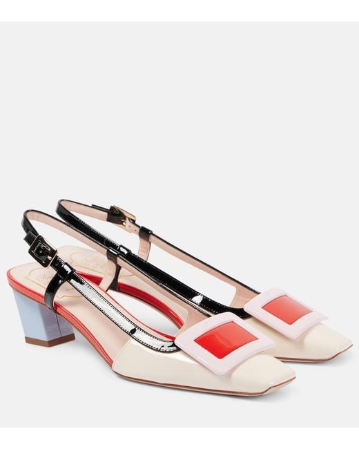Roger Vivier Pink Belle Vivier 45 Patent Leather Slingback Pumps