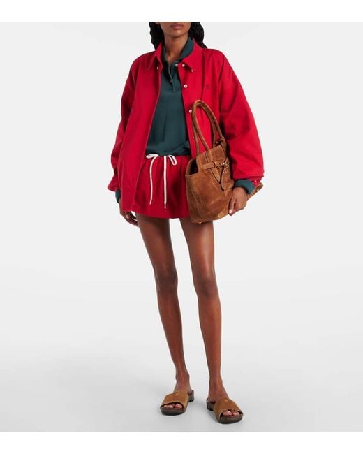Miu Miu Red Minirock Aus Baumwollpopeline