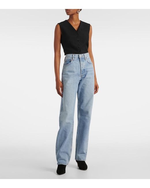 Agolde Blue Kelly Jean High-Rise Straight Jeans