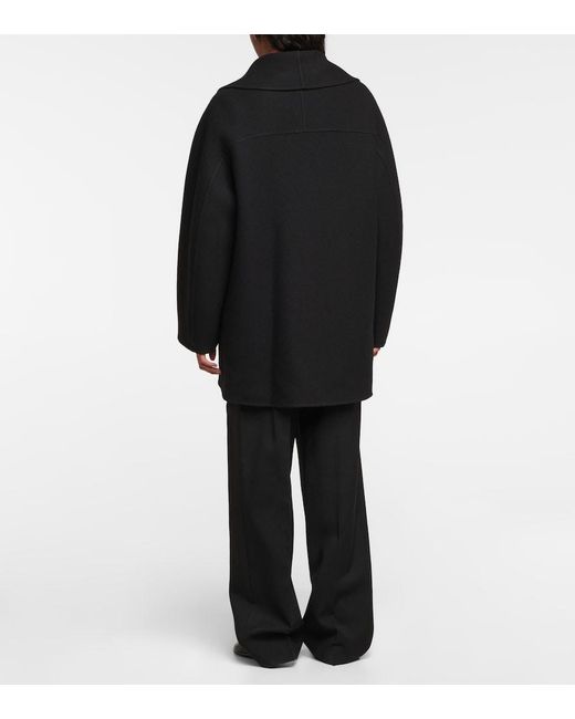 The Row Black Polli Wool-Blend Coat