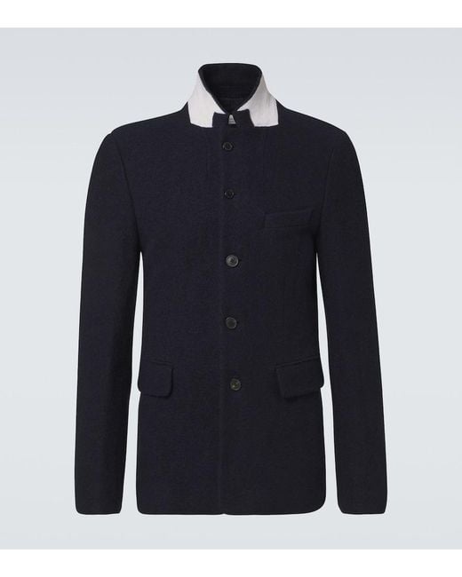 Dries Van Noten Blue Wool Blazer for men
