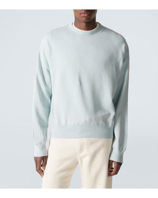 Auralee Sweatshirt Aus Baumwolle, Wolle Und Seide in Blue für Herren
