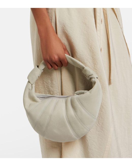 Lemaire Gray Fortune Croissant Mini Leather Shoulder Bag