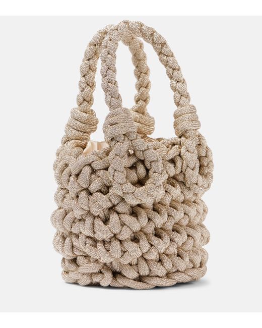 Johanna Ortiz Natural Mini Woven Bucket Bag