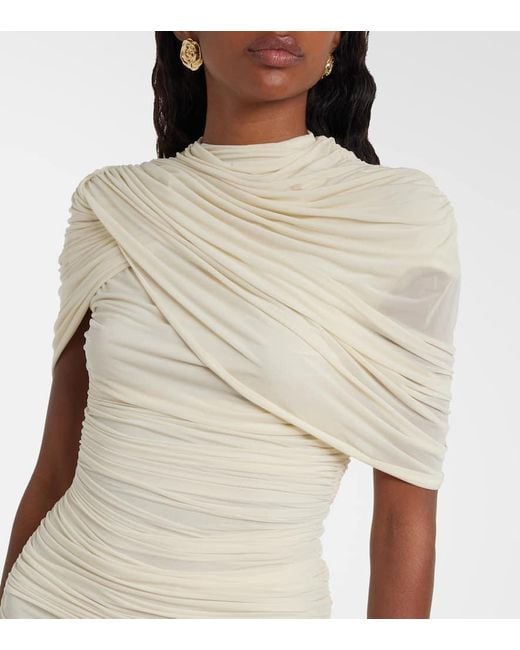 Magda Butrym Natural Shirred Minidress