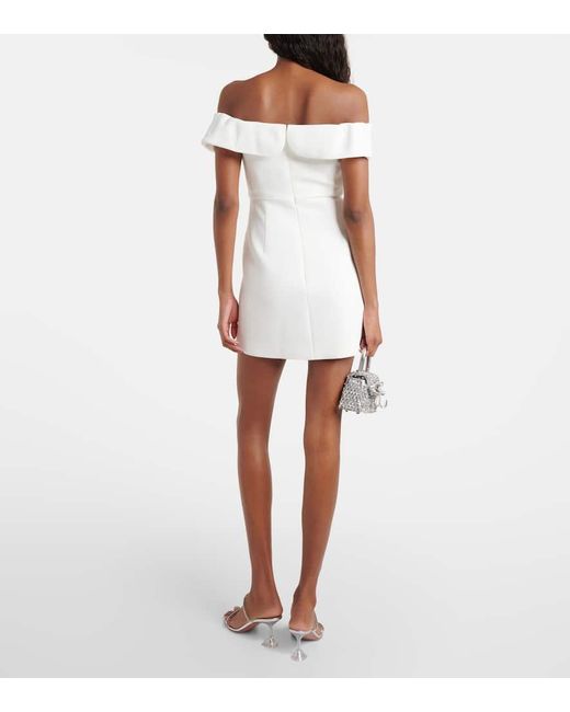 Self-Portrait White Off-Shoulder-Minikleid Aus Crepe