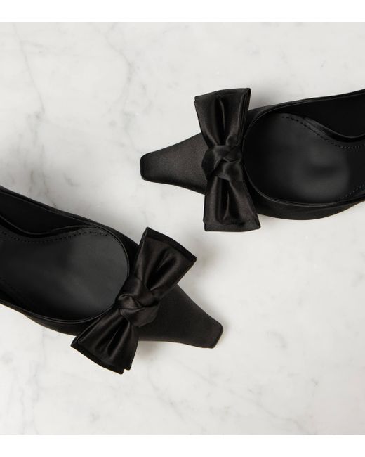 Dolce & Gabbana Black Bow-detail Satin Pumps