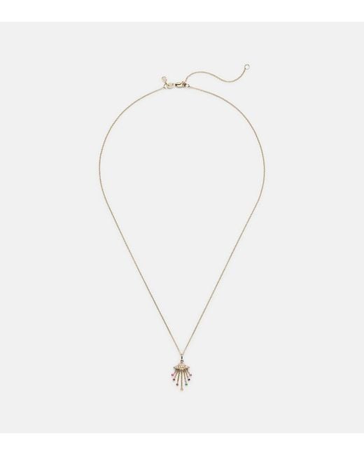 Sydney Evan White Ufo 14Kt Pendant Necklace With Diamonds
