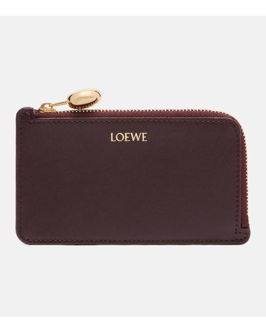 Loewe Brown Pebble Leather Card Holder
