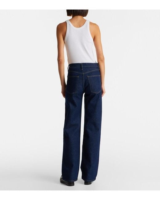 Agolde Blue Harper Mid-Rise Straight Jeans