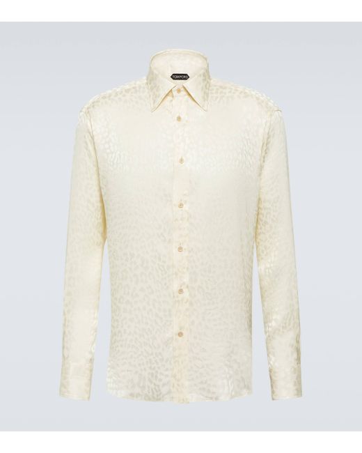 Tom Ford White Silk Jacquard Shirt for men