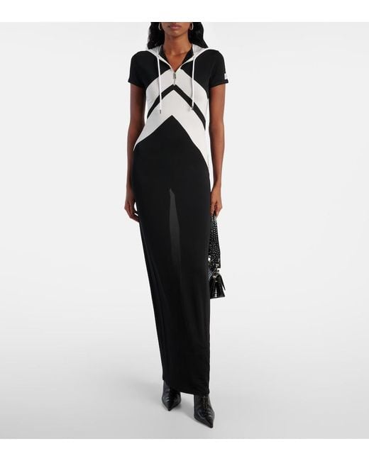 Jean Paul Gaultier Black Paneled Jersey Maxi Dress
