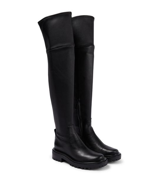 Tory Burch Utility Lug Leather Overtheknee Boots in Black Lyst
