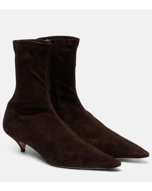 The Row Brown Liisa 40 Suede Ankle Boots