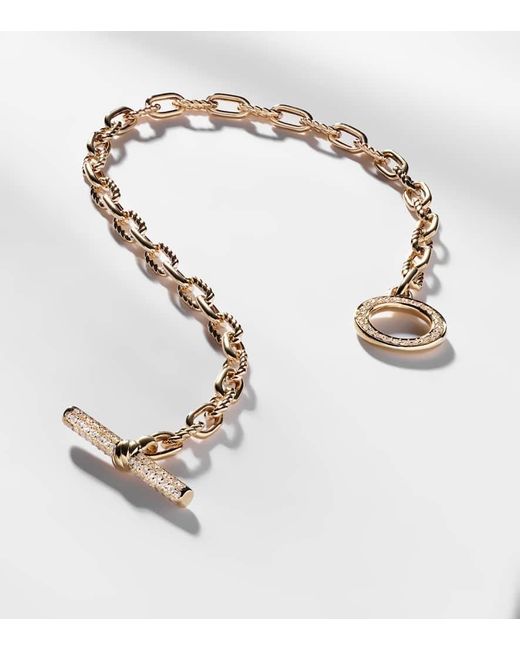 David Yurman Metallic Dy Madison 18Kt Chain Bracelet With Diamonds