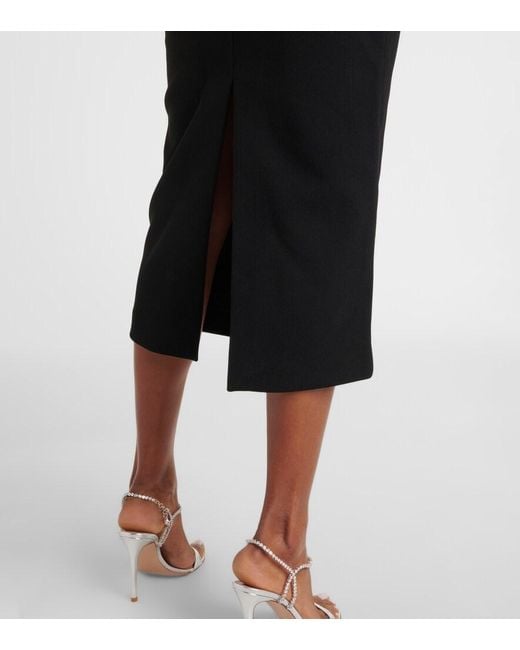 Rebecca Vallance Black Embellished Crepe Cocktail Dress