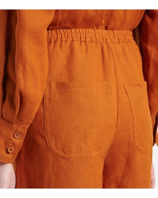 Eres Brown Select Linen Wide-Leg Pants