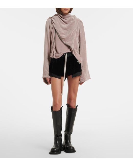 Rick Owens Pink Scarf Flight Chenille Bomber Jacket