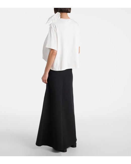 Max Mara White Colle Bow-Detail Cotton Jersey T-Shirt