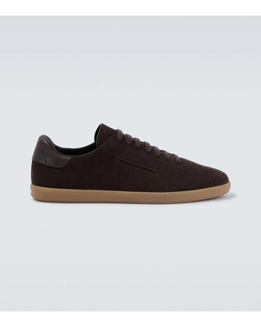 Zegna Brown 232 Suede Sneakers for men