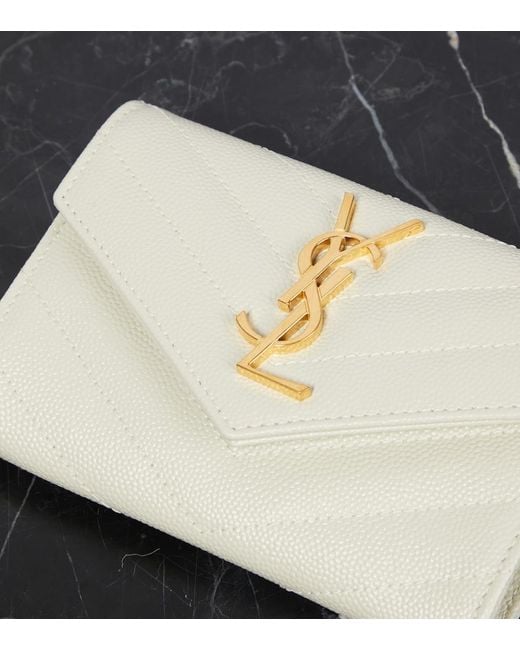 Saint Laurent Natural Cassandre Leather Wallet