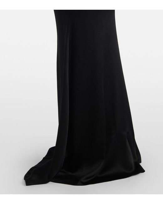 Givenchy Black Satin-Crepe Halterneck Gown