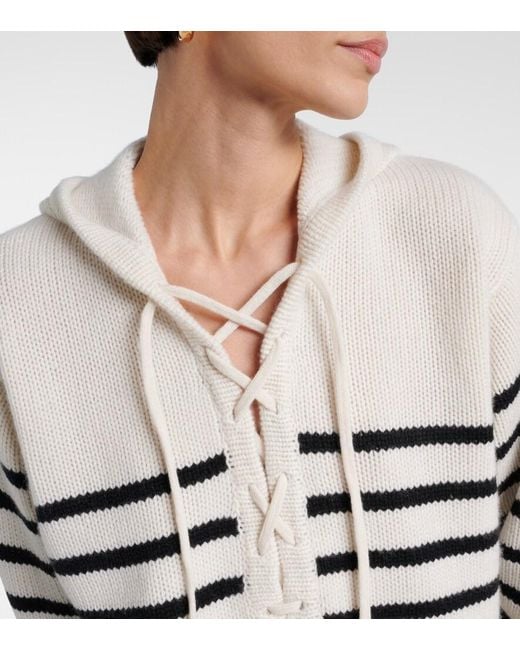 Nili Lotan White Noemi Striped Cashmere Sweater