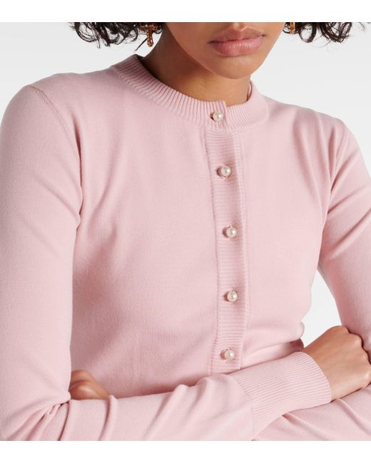 Dolce & Gabbana Pink Ribbed-knit Cardigan