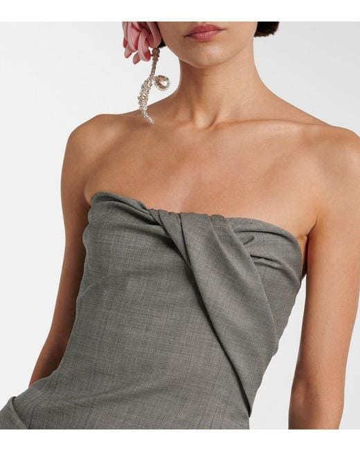 Magda Butrym Gray Draped Wool Corset Dress