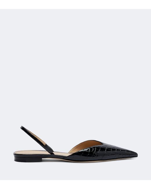 Victoria Beckham Black Victoria Leather Slingback Flats