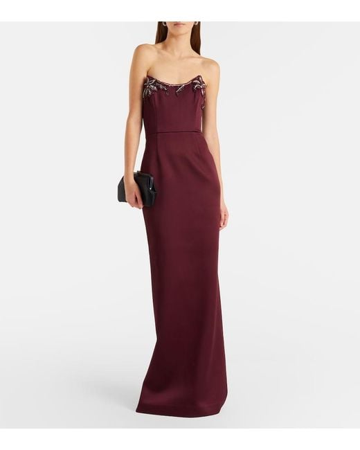 Rebecca Vallance Purple Alora Embellished Corset Gown