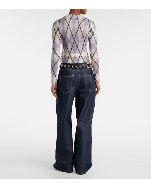 Acne Blue 1981 Mid-Rise Wide-Leg Jeans
