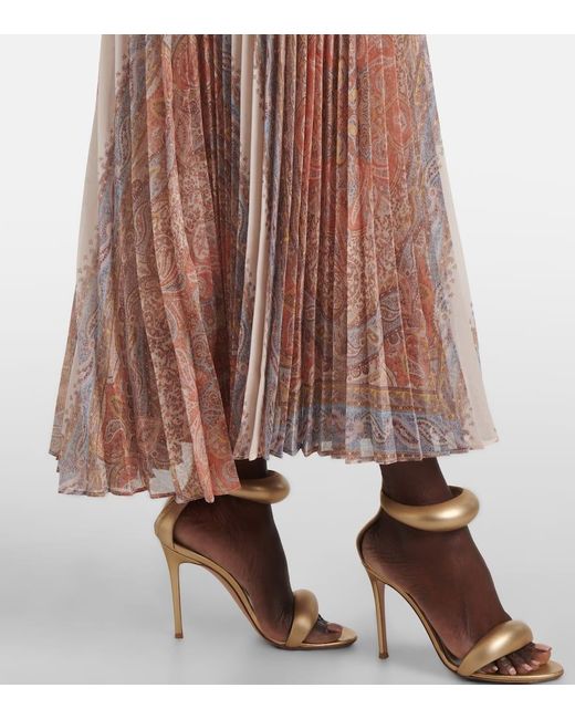 Zimmermann Pink Illustration Sunray Paisley Caped Midi Dress