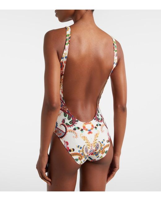 Etro White Paisley Swimsuit