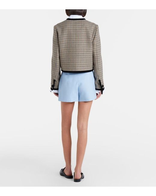 Valentino Blue Crepe Couture Vgold Shorts