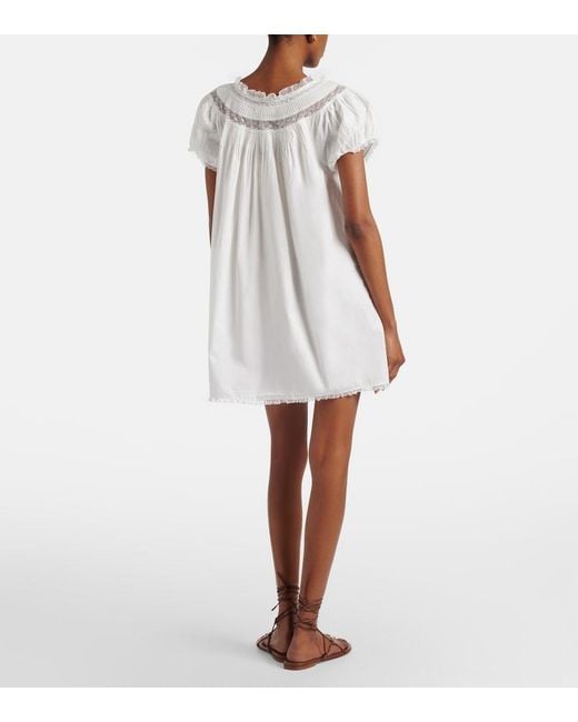 Doen White Daphne Cotton Poplin Minidress