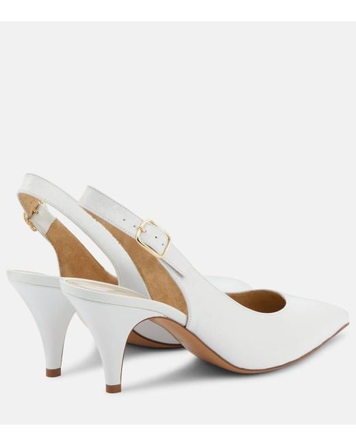 Khaite White River Leather Slingback Pumps