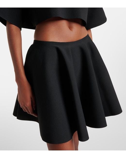 Alaïa Blue Pleated Godet Miniskirt