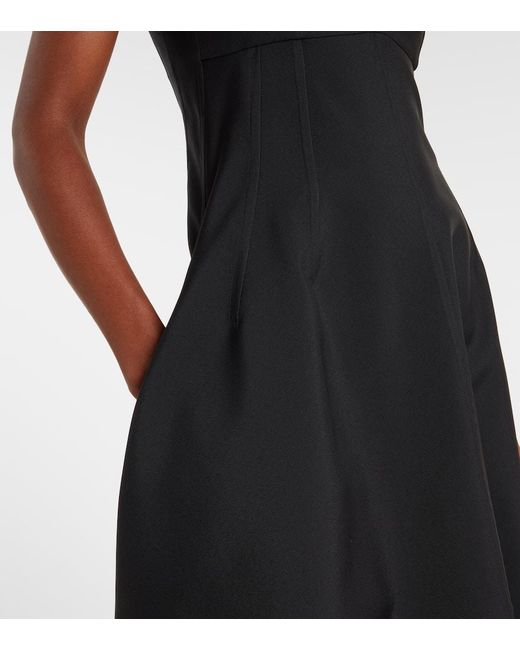 Vestido Midi De Gabardina Jil Sander de color Black