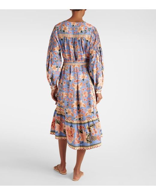 Farm Rio Multicolor Superbloom Tapestry Printed Midi Dress