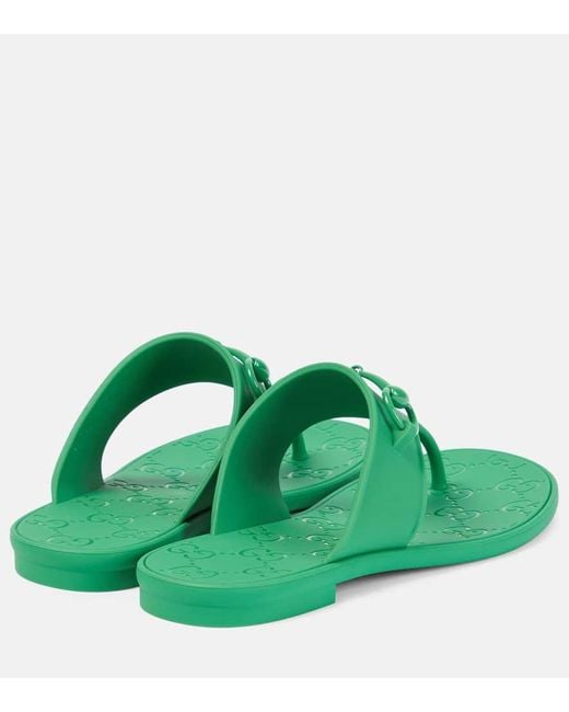 Sandalias con Horsebit Gucci de color Green