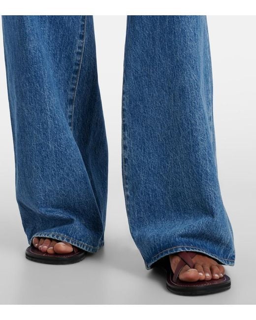 SLVRLAKE Denim Blue Eva High-Rise Wide-Leg Jeans